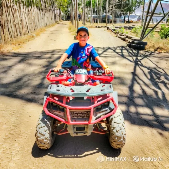 Boy Escapes Dragon's Fury on ATV Amidst Volcanic Apocalypse – AI Generated Video | Hailuo AI