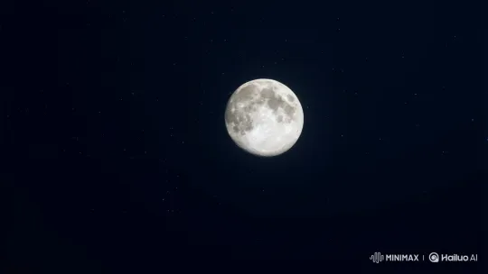 Zoom-In Journey to the Cratered Moon – AI Generated Video | Hailuo AI