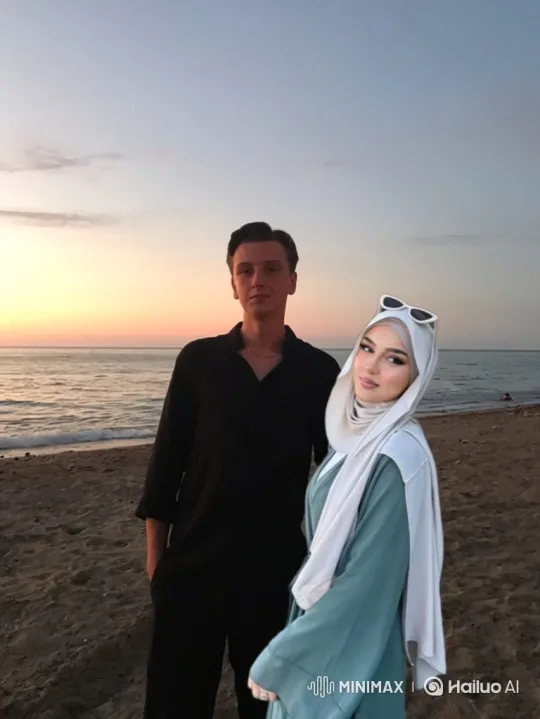 Couple and Daughter Share Loving Embrace on Summer Evening – AI Generated Video | Hailuo AI