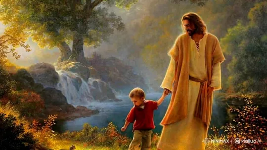 Jesus in Prayer Amidst Serene Nature – AI Generated Video | Hailuo AI