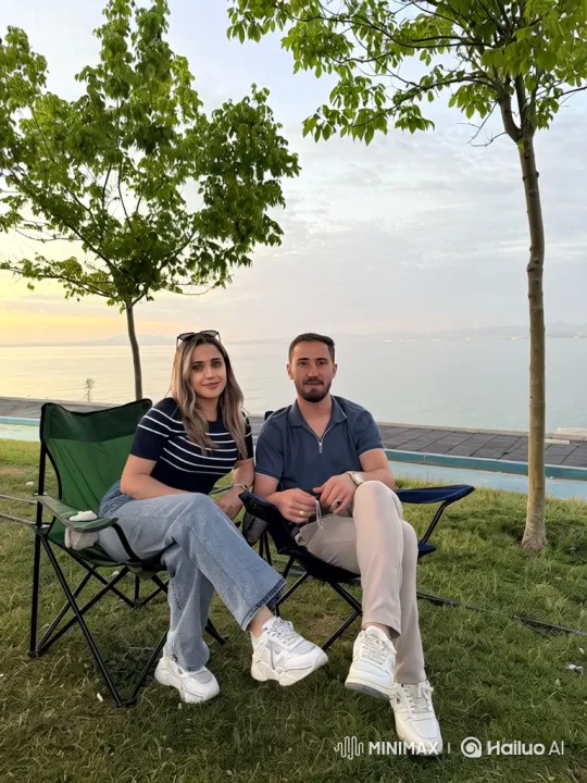 Family Embrace Captured in Dusk Park Setting – AI Generated Video | Hailuo AI