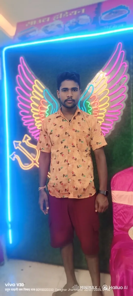 Young Man in Neon Light with Steady Camera Approach – AI Generated Video | Hailuo AI