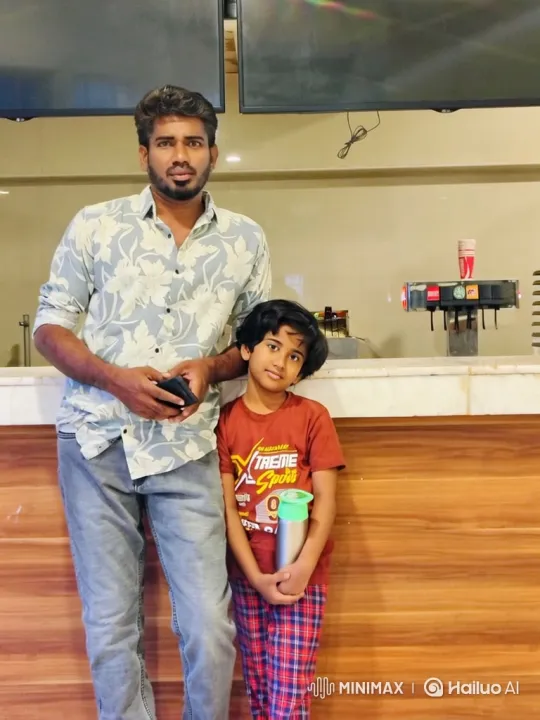 Close-up of Man and Boy at Soda Fountain – AI Generated Video | Hailuo AI