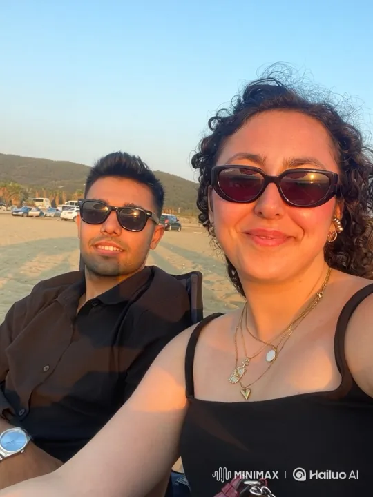Young Family Embraces on a Golden Beach – AI Generated Video | Hailuo AI