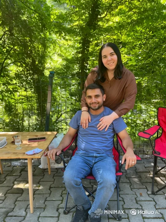 Family Embrace Captured on Outdoor Patio – AI Generated Video | Hailuo AI