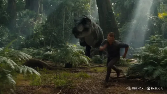 Prehistoric Friendship: Man and T-Rex Chase Turns Amicable – AI Generated Video | Hailuo AI