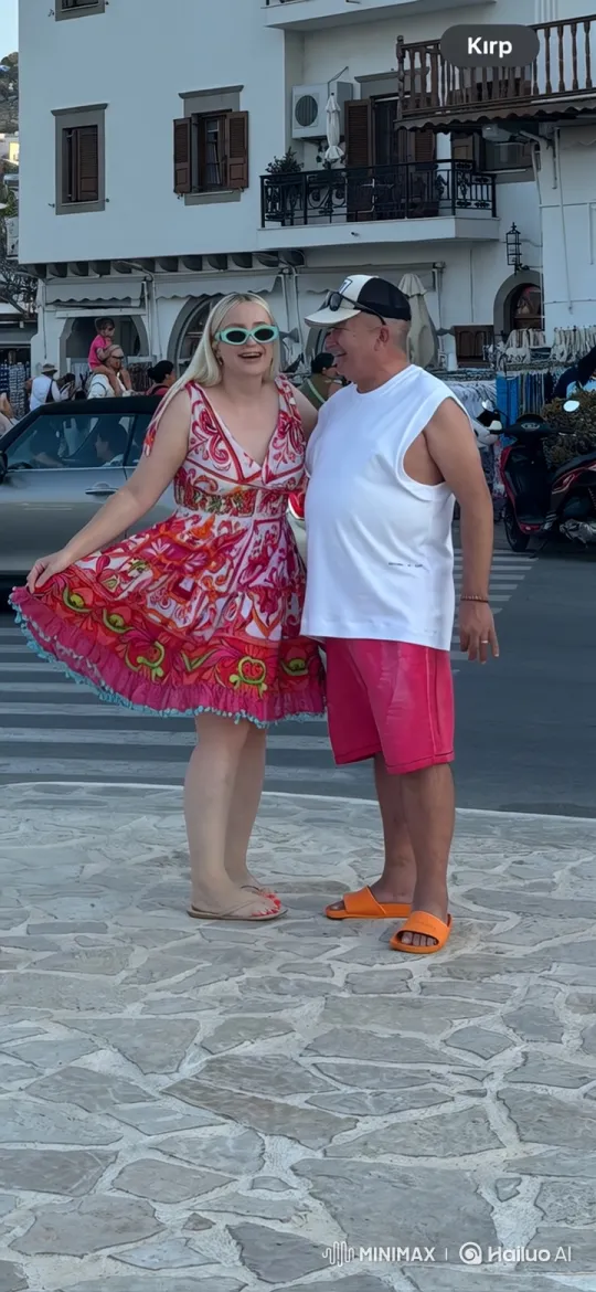 Family Embrace Captured on Cobblestone Street – AI Generated Video | Hailuo AI