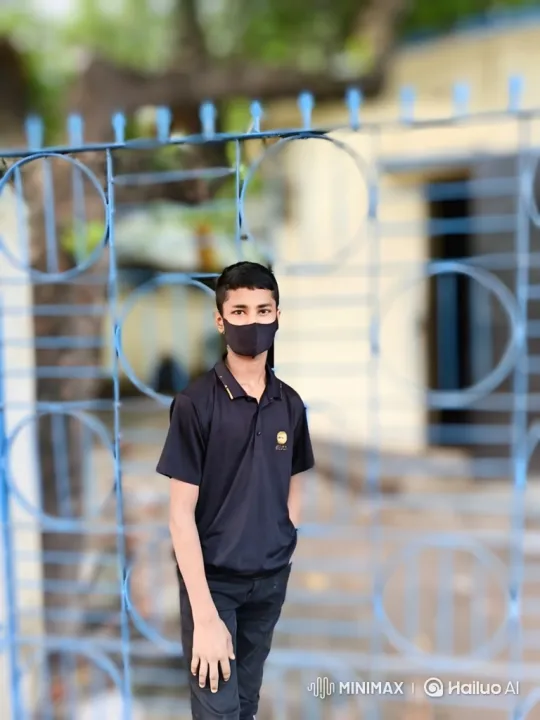 Young Man in Black Amidst Blurred Background – AI Generated Video | Hailuo AI