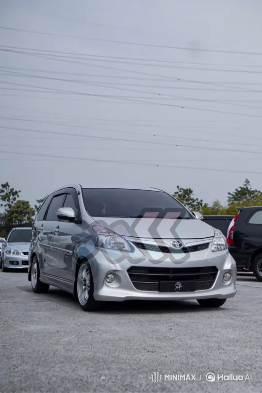 Silver Car Demonstrates Air Suspension Lowering – AI Generated Video | Hailuo AI