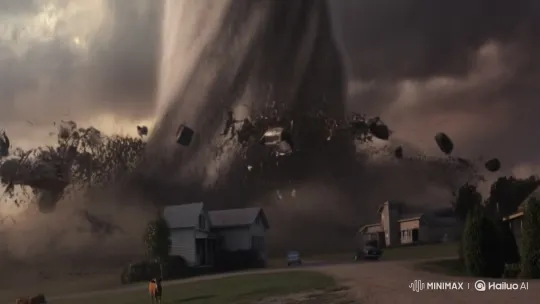 Destructive Tornado Devastates Small Town in Realistic Midday Chaos – AI Generated Video | Hailuo AI