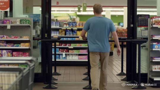Man Rushes Out of Supermarket in Haste – AI Generated Video | Hailuo AI