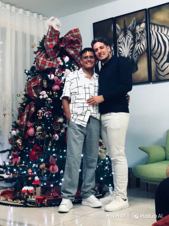 Heartwarming Holiday Scene: Gay Couple and Their Child – AI Generated Video | Hailuo AI