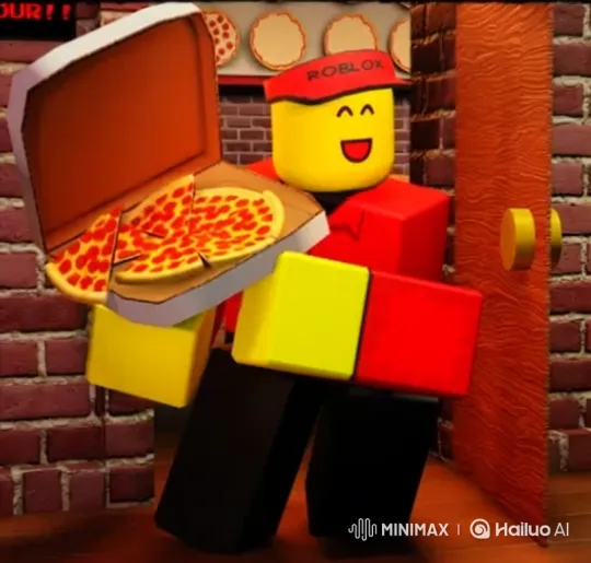 Roblox Pizza Delivery: Joyful Exchange and Friendly Farewell – AI Generated Video | Hailuo AI