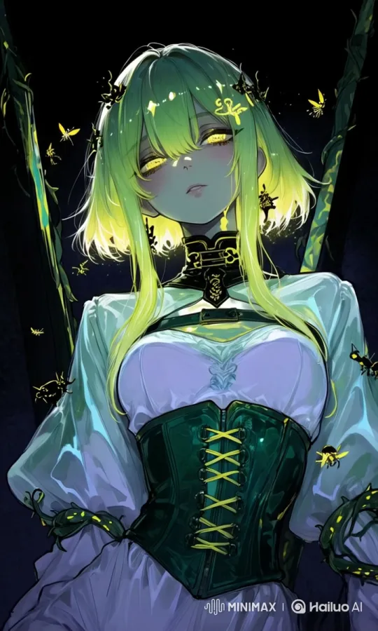 Enchanted Anime Girl in a Magical Forest Night – AI Generated Video | Hailuo AI