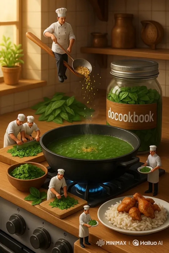 Miniature Chefs Prepare and Season Soup in Fantastical Kitchen – AI Generated Video | Hailuo AI