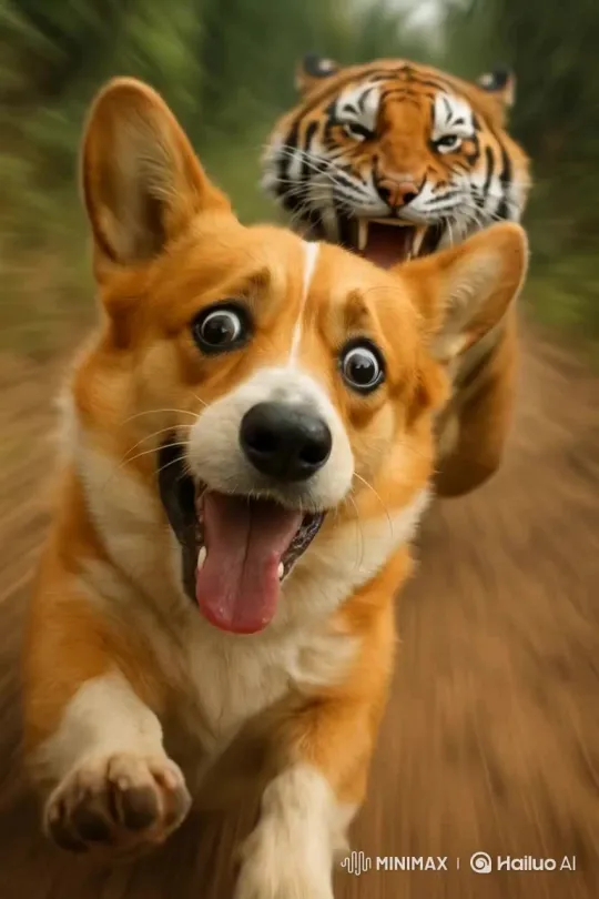 Dog's Encounter with a Tiger – AI Generated Video | Hailuo AI