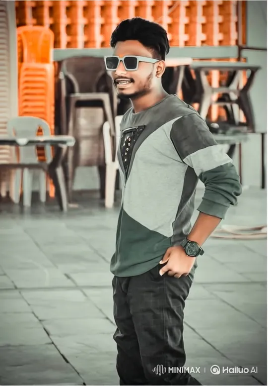 Stylish Young Man Walks Across Patio in Modern Attire – AI Generated Video | Hailuo AI