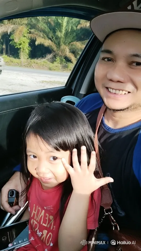 Father and Daughter Share a Tender Moment in Car – AI Generated Video | Hailuo AI
