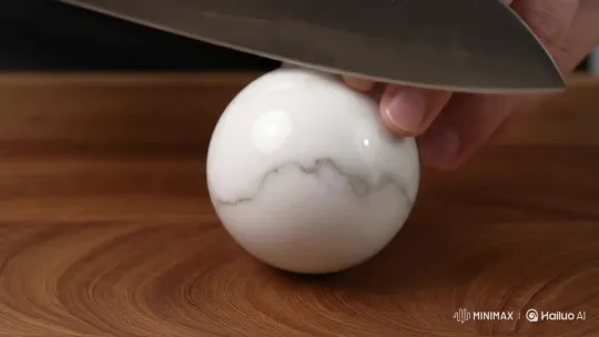 White Marble Ball on White Background – AI Generated Video | Hailuo AI