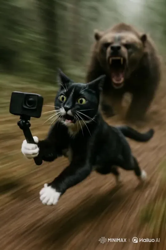 Encounter with a Ferocious Wild Animal – AI Generated Video | Hailuo AI