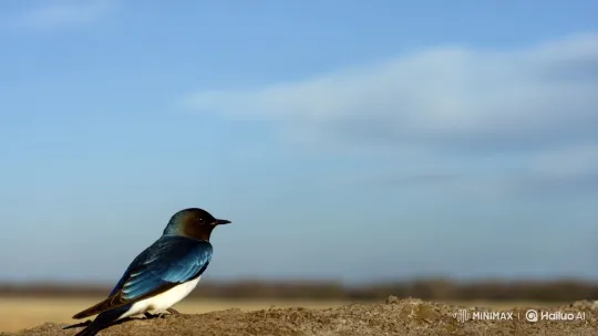 Barn Swallow Ascends into Vast Blue Sky – AI Generated Video | Hailuo AI