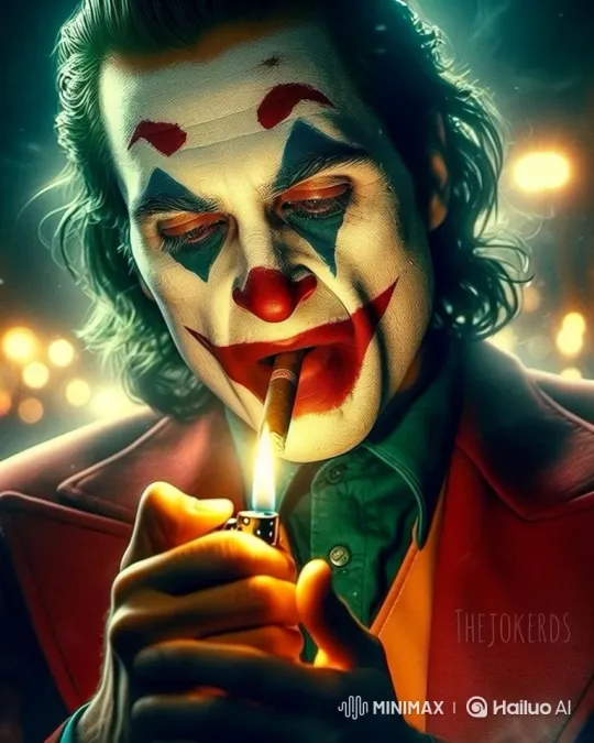 Clown Lights Cigar in Reflective City Night – AI Generated Video | Hailuo AI