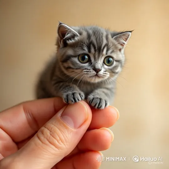 Intimate Close-up of a Curious Tabby Kitten – AI Generated Video | Hailuo AI
