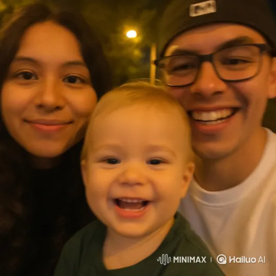 Family Embrace Captures Pure Love in Small Town Setting – AI Generated Video | Hailuo AI