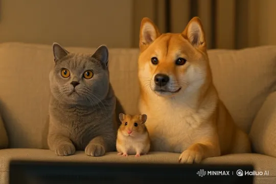 Animals Watch Cartoon Together – AI Generated Video | Hailuo AI
