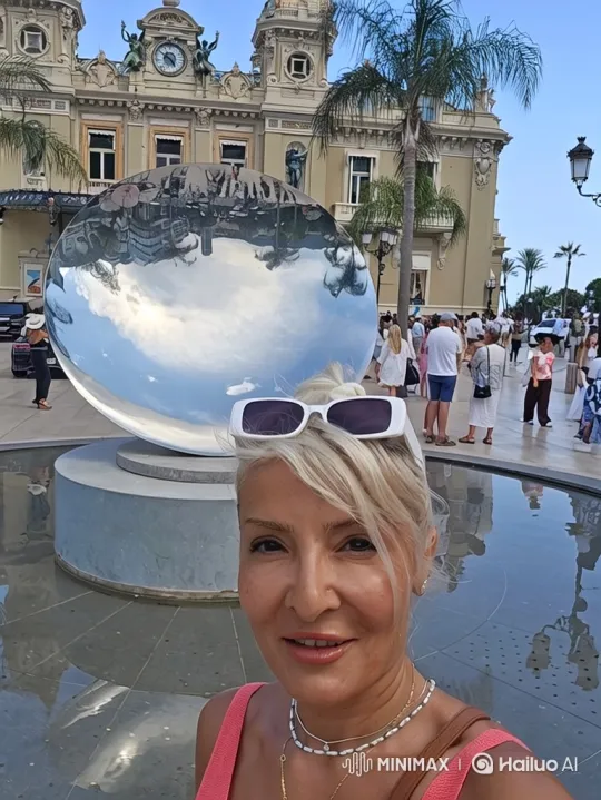 Woman in Plaza: A Journey Through Architecture and Reflections – AI Generated Video | Hailuo AI