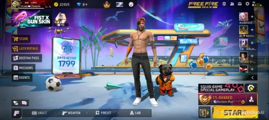 Futuristic 'Free Fire MAX' Lobby Scene with Narendra Modi Impersonator – AI Generated Video | Hailuo AI