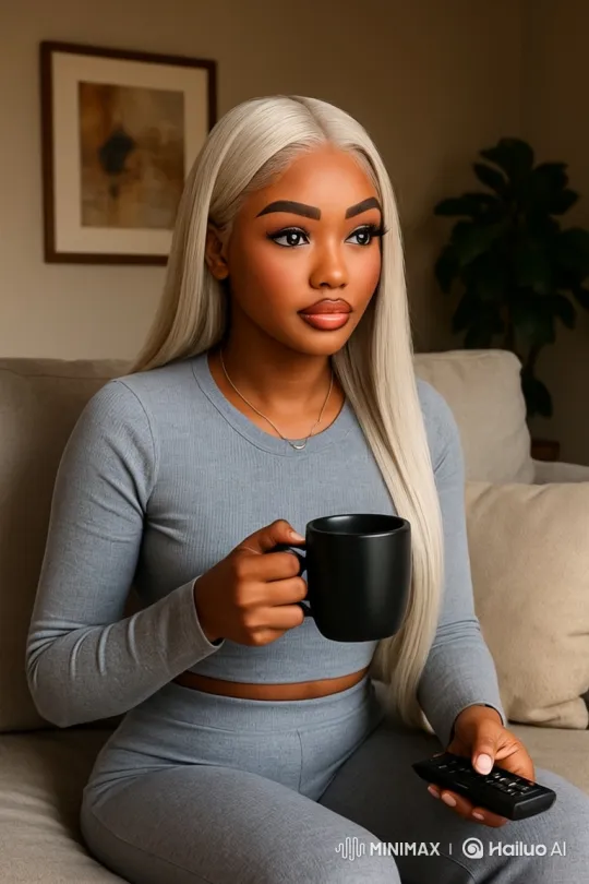 Young Woman Relaxing on Couch, Enjoying Warm Drink – AI Generated Video | Hailuo AI