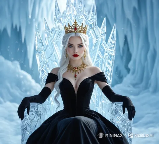 Queen Conjures Dragon in Icy Throne Room – AI Generated Video | Hailuo AI