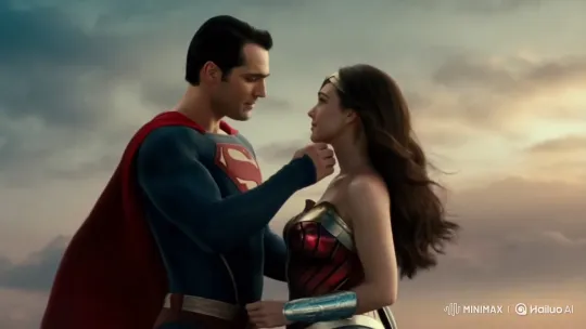 Superman and Wonder Woman's Romantic Dusk Kiss – AI Generated Video | Hailuo AI