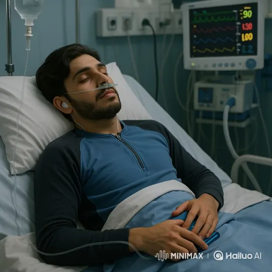 Peaceful Rest of Hospitalized Young Man – AI Generated Video | Hailuo AI