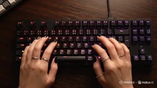 Colorful Black Keyboard ASMR Experience – AI Generated Video | Hailuo AI