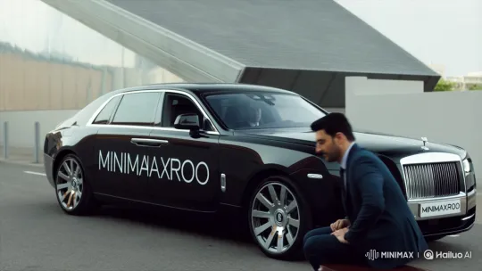 Narendra Modi greets man beside MINIMAXROO Rolls Royce – AI Generated Video | Hailuo AI