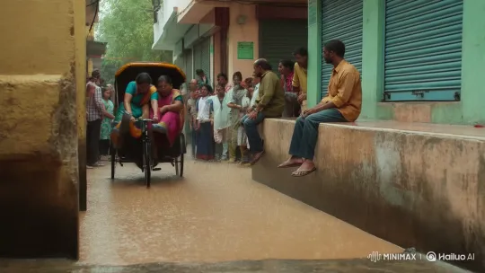 Delhi Ladies' Splashy Rickshaw Ride After Rain – AI Generated Video | Hailuo AI