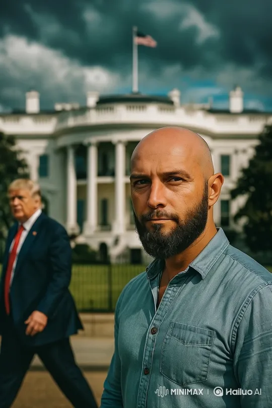 Dramatic Scene: Two Men, Journalists, and Smoking Interviews – AI Generated Video | Hailuo AI