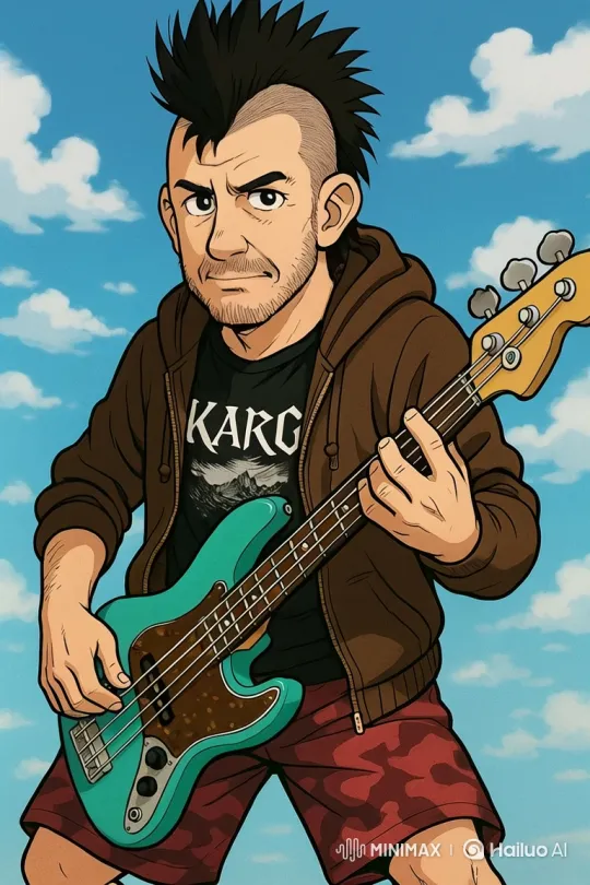 Anime Man Frenetically Plays, Smashes Bottle, Bites Guitar – AI Generated Video | Hailuo AI