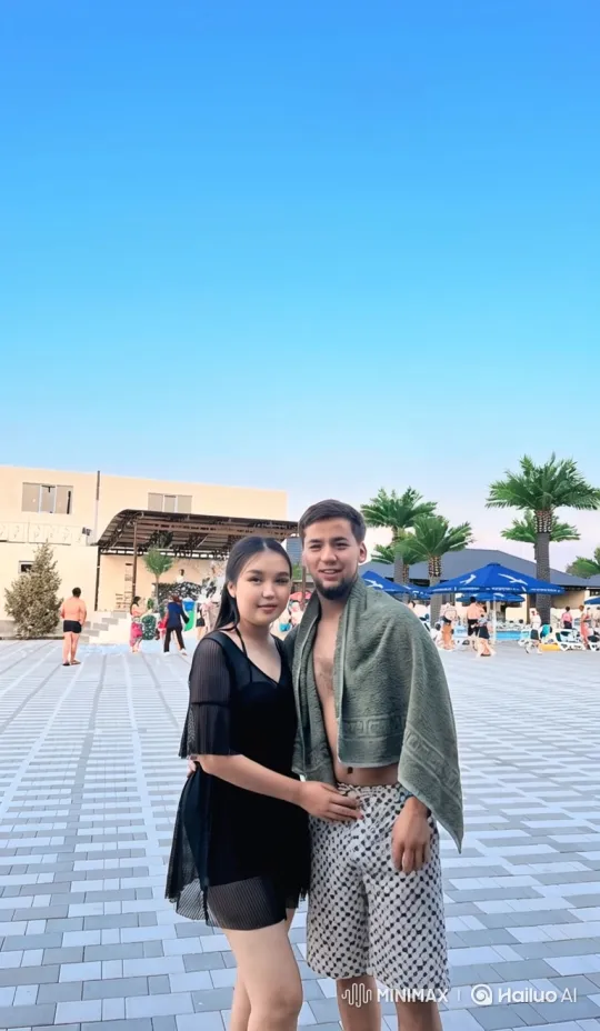 Family Embrace at Resort on Sunny Day – AI Generated Video | Hailuo AI