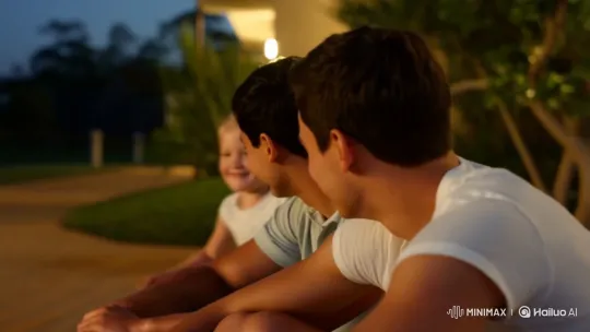 Joyful Family Reunion Captured in Summer Evening – AI Generated Video | Hailuo AI