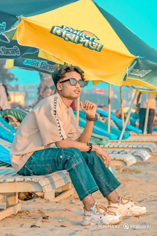 Young Couple's Intimate Beach Kiss – AI Generated Video | Hailuo AI