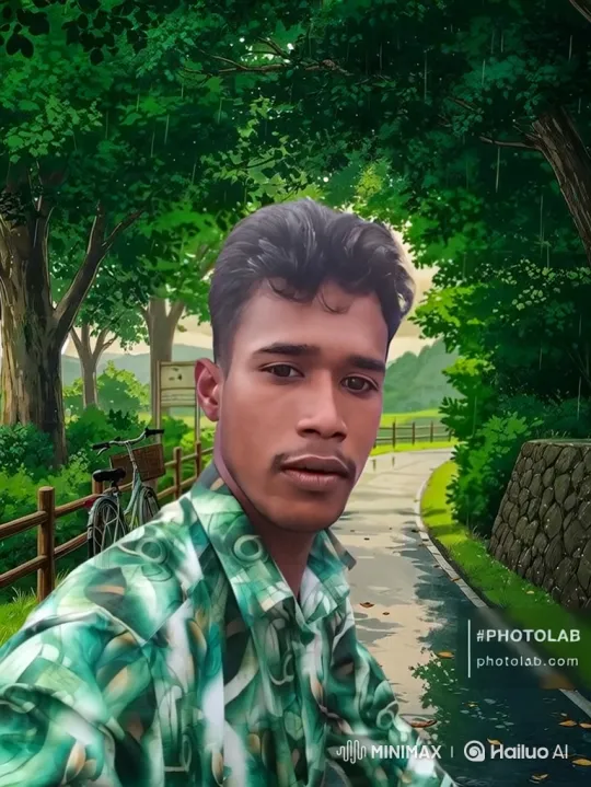Animated Portrait of a Man in a Rainy Park Setting – AI Generated Video | Hailuo AI