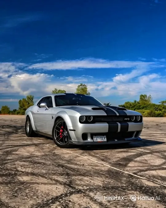 Dodge Challenger SRT to Earth's Orbit Perspective – AI Generated Video | Hailuo AI