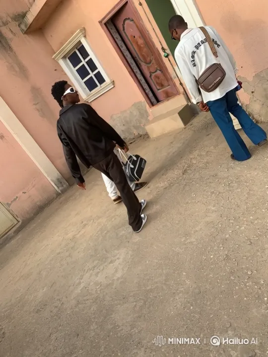 Two Men Enter Lamborghini in Courtyard Scene – AI Generated Video | Hailuo AI