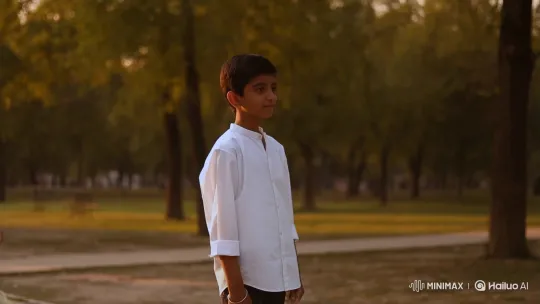 Golden Hour Connection in Urban Park – AI Generated Video | Hailuo AI