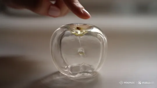 Glass Apple Sliced in Half for Calming ASMR – AI Generated Video | Hailuo AI