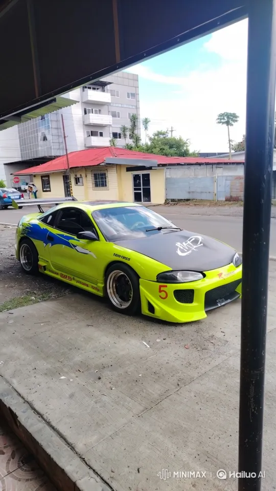 Custom Lime-Green Sports Car Shudders to Life – AI Generated Video | Hailuo AI