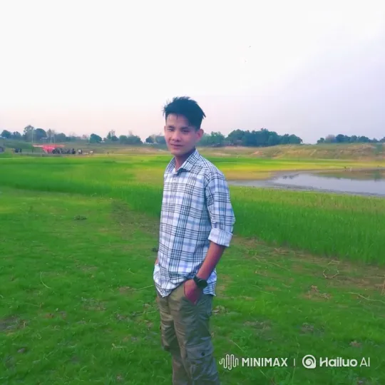 Peaceful Young Man in a Lush Field by a Calm Lake – AI Generated Video | Hailuo AI